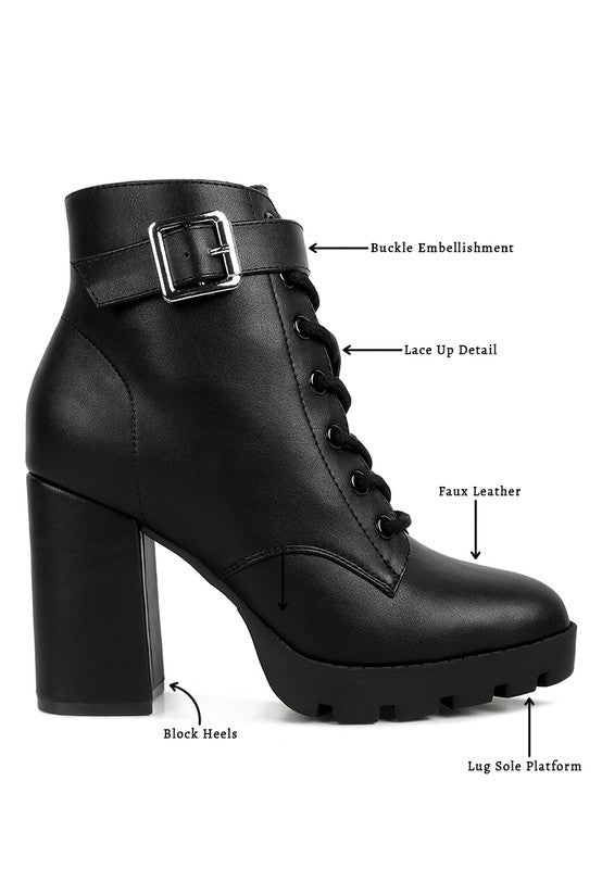 The Grahams Faux Leather Lace Up Boots