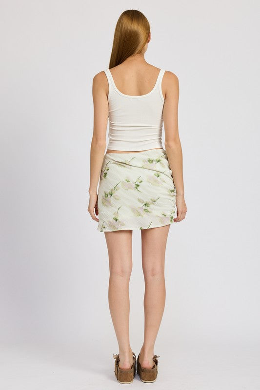 Ainsley Floral Pencil Skirt with Side Slit