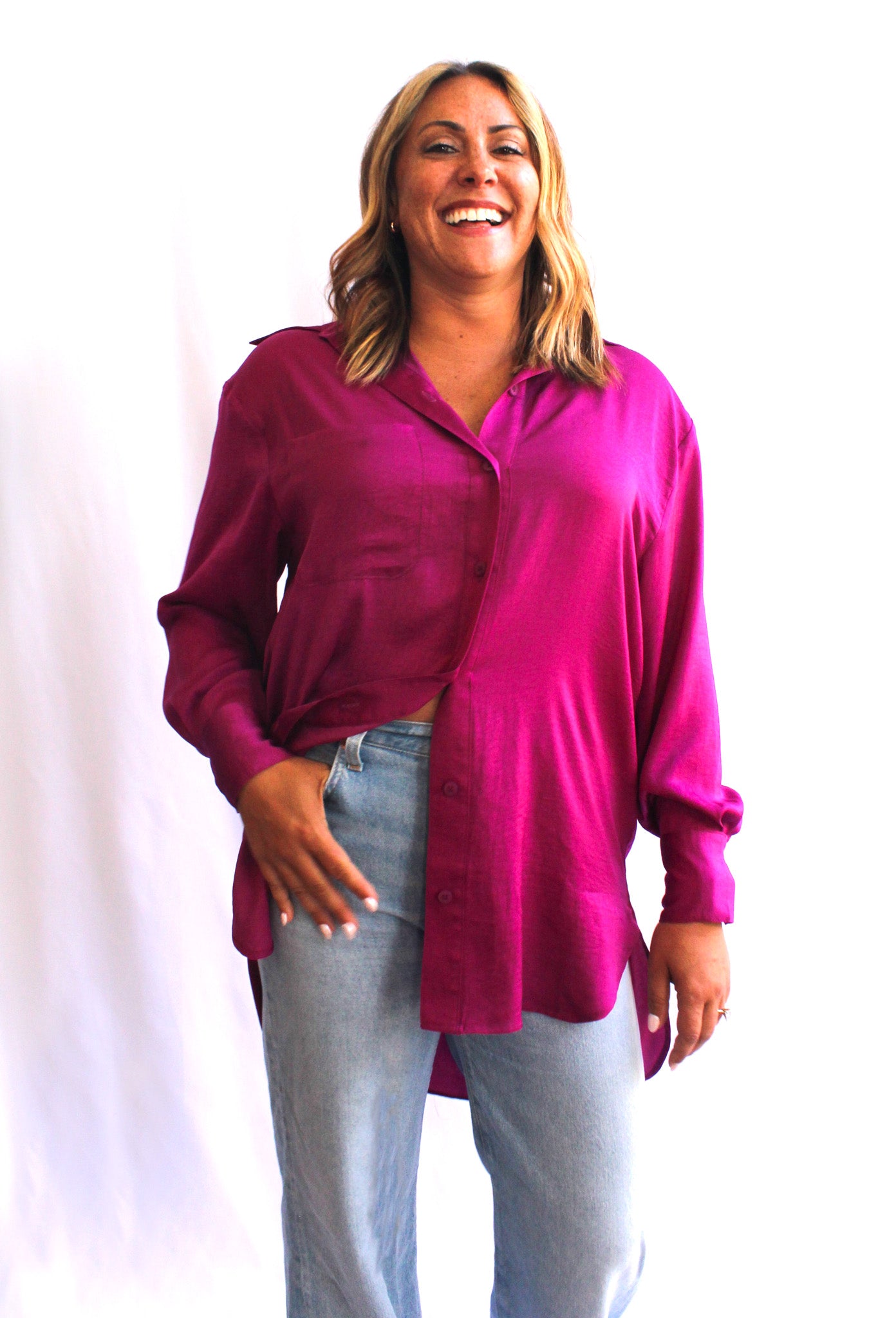 The Ashley Collared Button Down Tunic Shirt