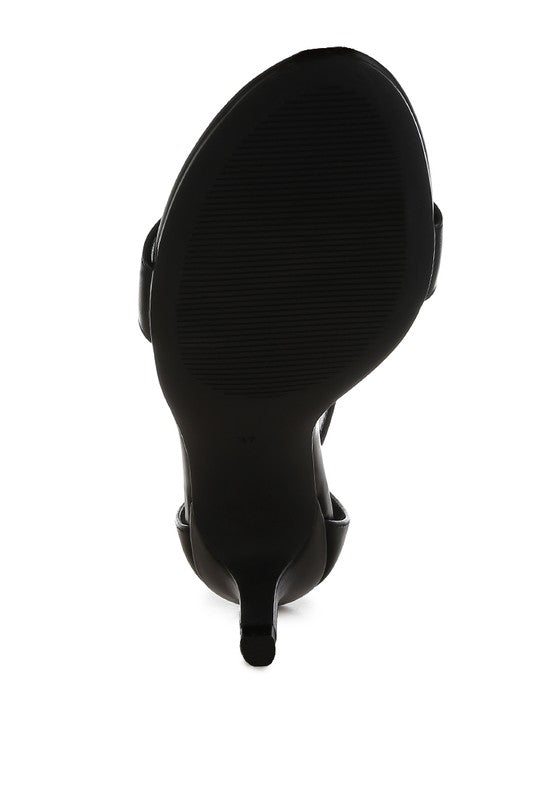 Feruda Faux Leather Kitten Heel Sandals