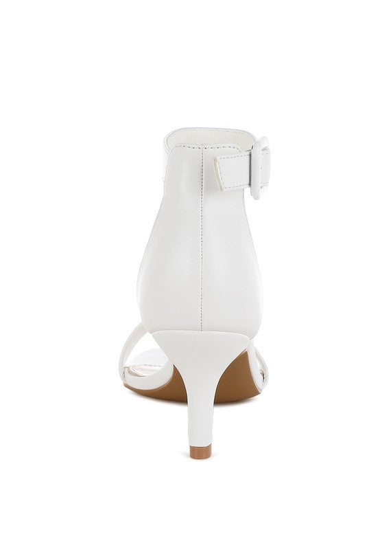 Feruda Faux Leather Kitten Heel Sandals