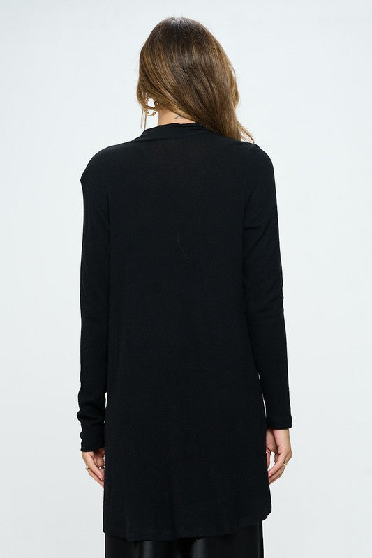 Cashmere Dreams Brushed Knit Cardigan - Black