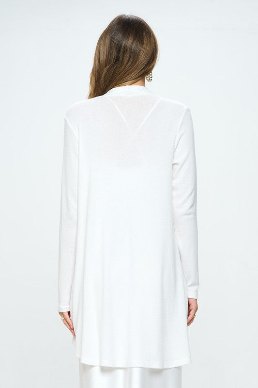 Cashmere Dreams Brushed Knit Cardigan - White