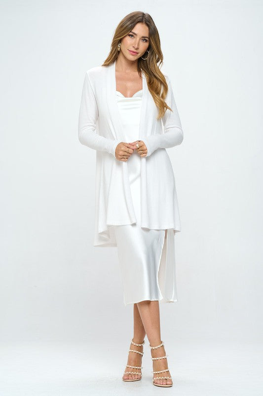 Cashmere Dreams Brushed Knit Cardigan - White