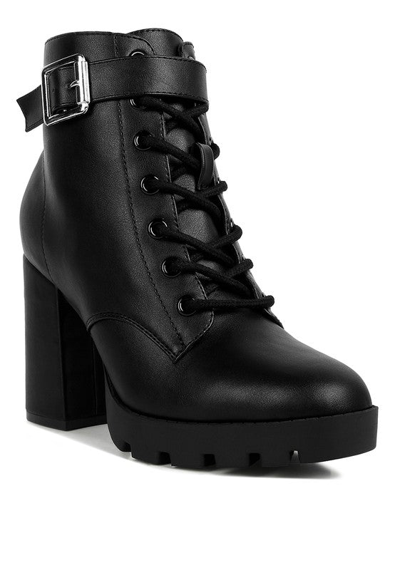 The Grahams Faux Leather Lace Up Boots