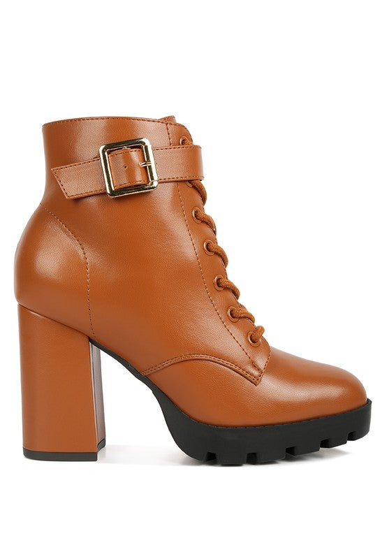 The Grahams Faux Leather Lace Up Boots