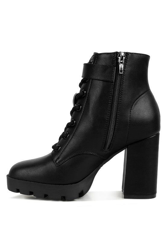 The Grahams Faux Leather Lace Up Boots