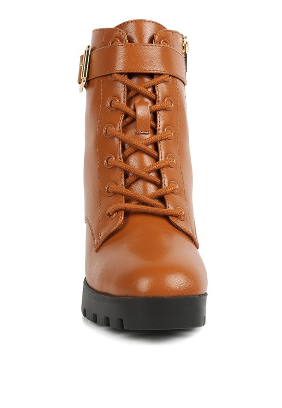 The Grahams Faux Leather Lace Up Boots