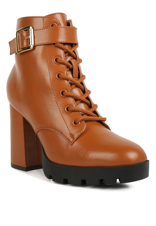 The Grahams Faux Leather Lace Up Boots