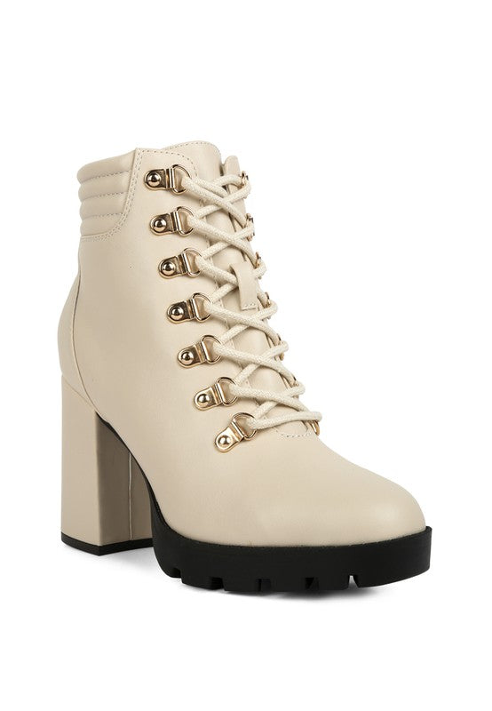 The Hamilton Lace Up Block Heel Boots