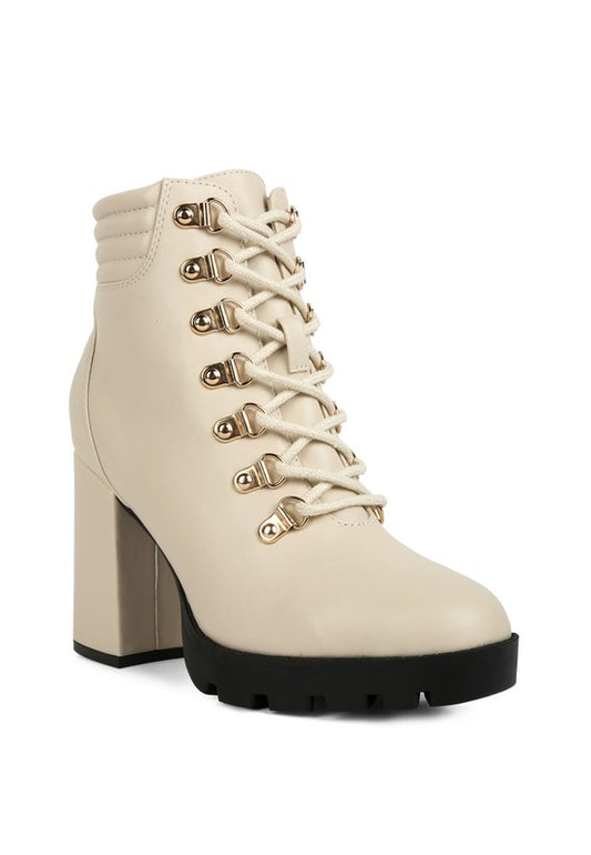 The Hamilton Lace Up Block Heel Boots