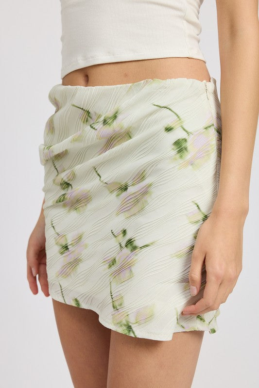 Ainsley Floral Pencil Skirt with Side Slit