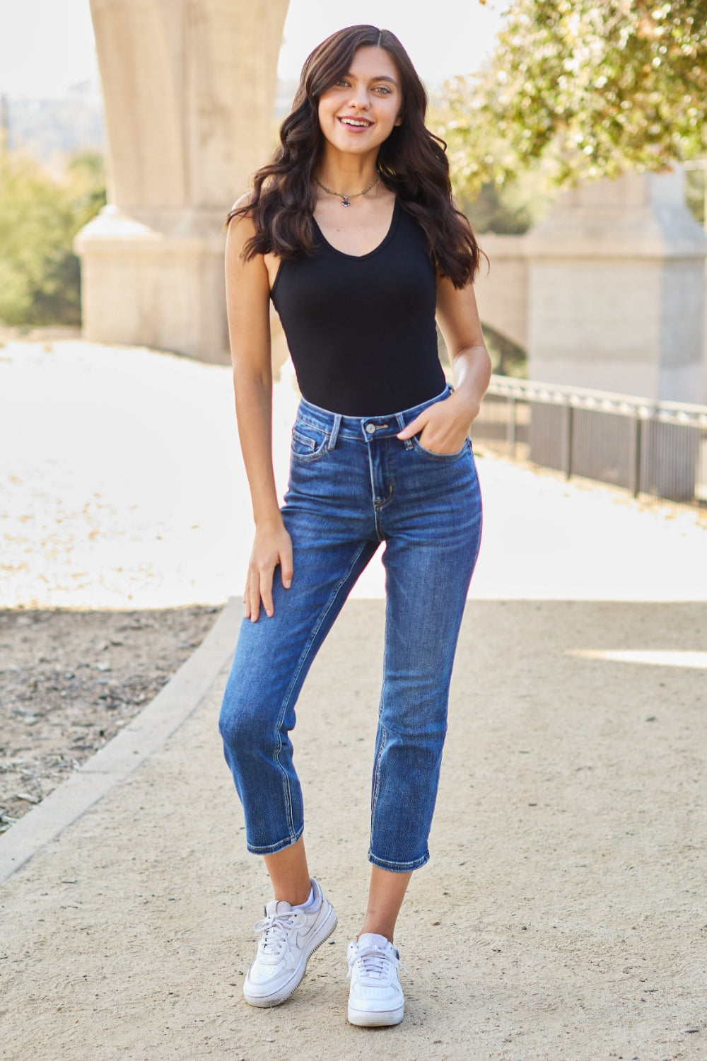Full Size High Waist Straight Jeans