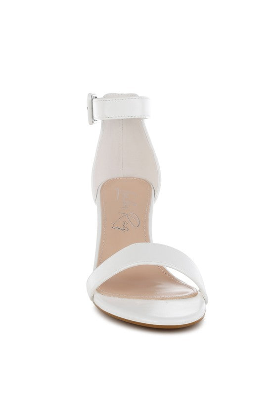 Feruda Faux Leather Kitten Heel Sandals