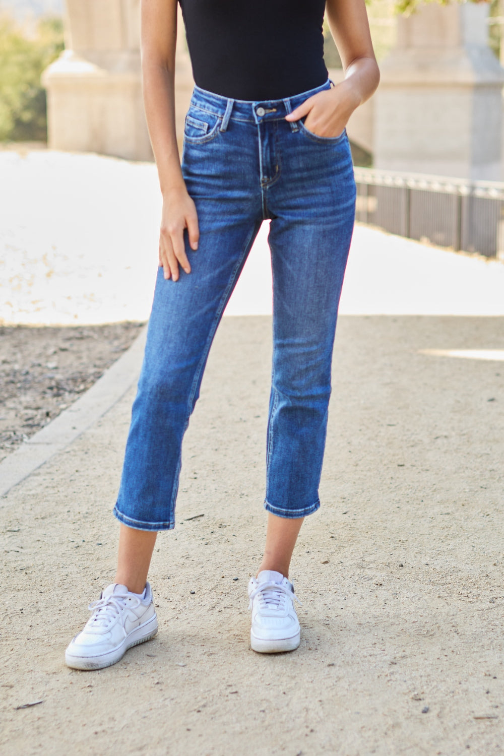 Full Size High Waist Straight Jeans