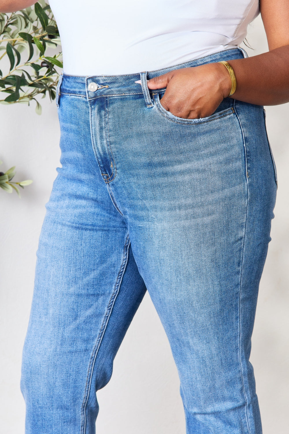 Full Size High Waist Straight Jeans