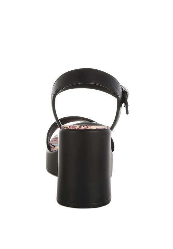 Kolata Faux Leather Pin Buckle Platform Heels