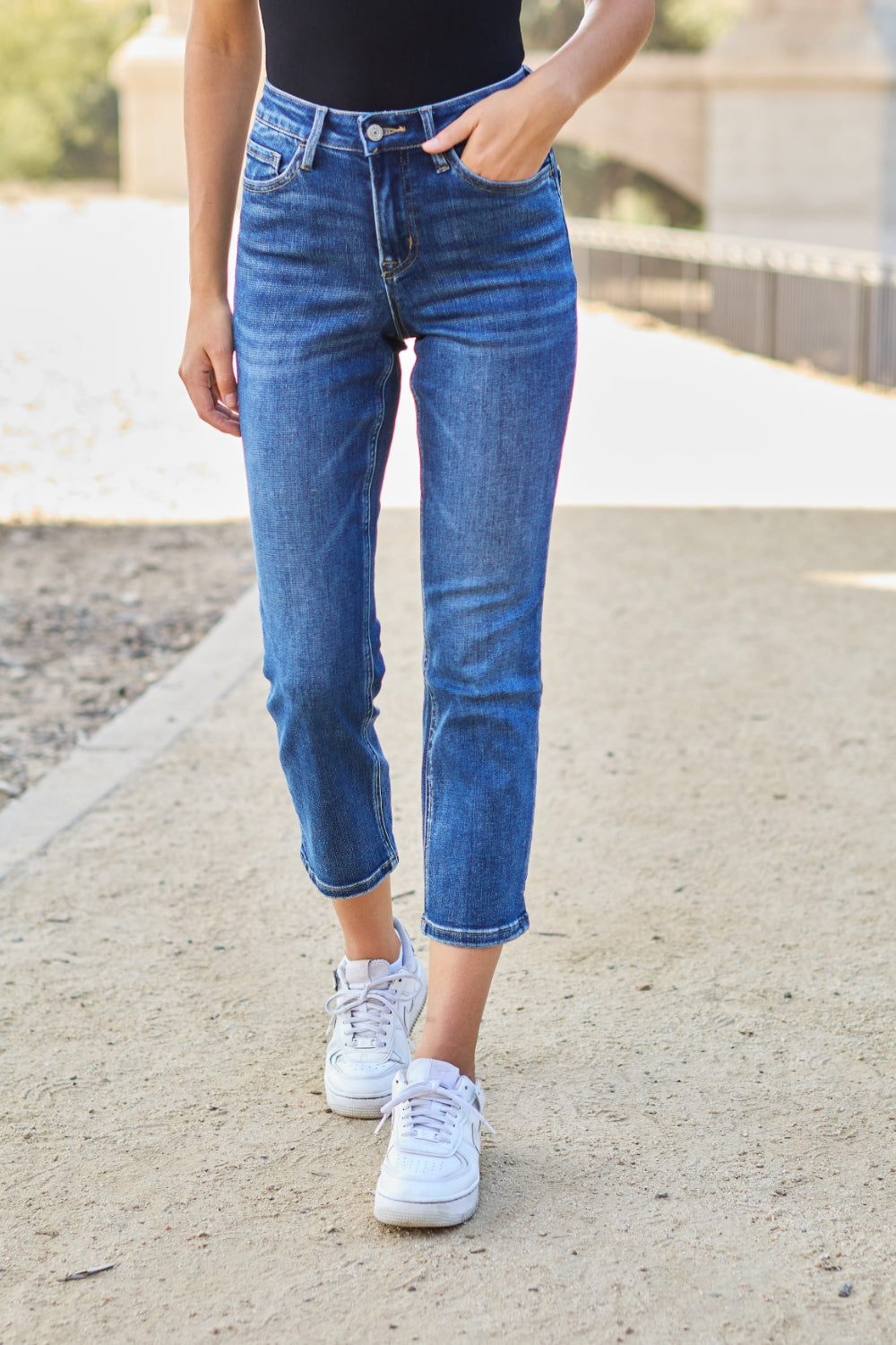 Full Size High Waist Straight Jeans