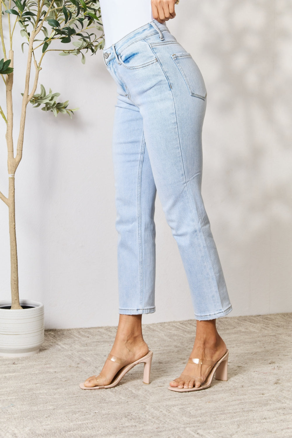 Full Size High Waist Straight Jeans