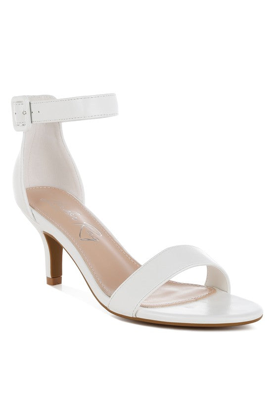 Feruda Faux Leather Kitten Heel Sandals