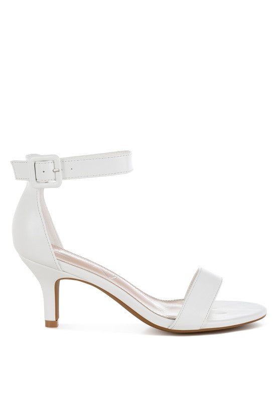 Feruda Faux Leather Kitten Heel Sandals