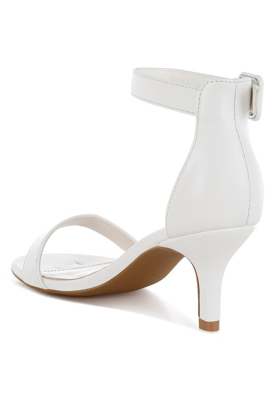 Feruda Faux Leather Kitten Heel Sandals