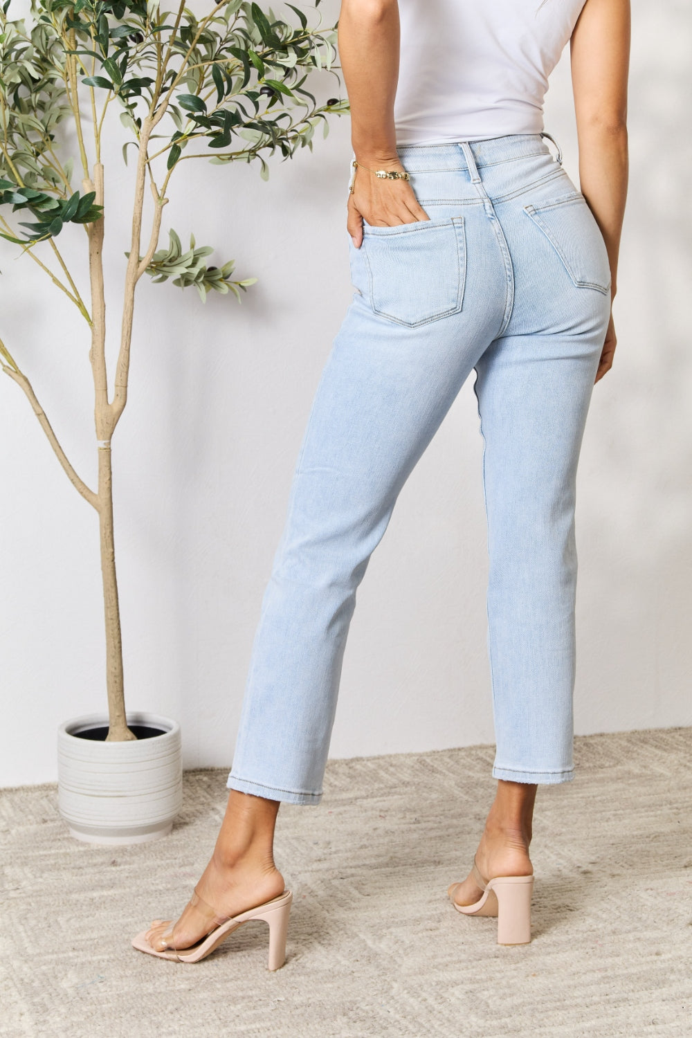 Full Size High Waist Straight Jeans