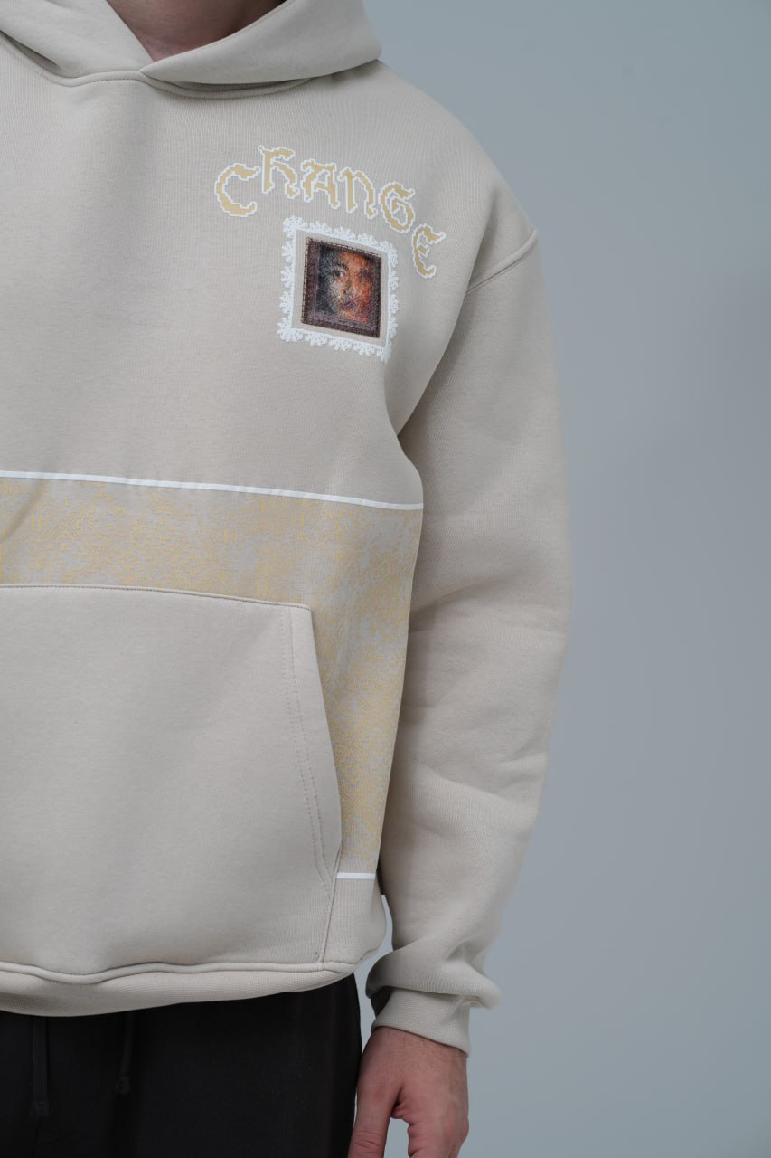 "Change" Panelled Hoodie