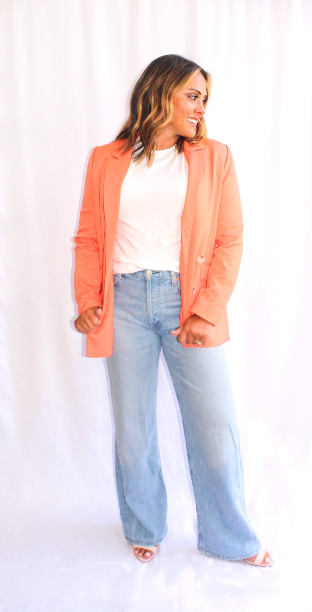 Oversized Blazer in Vibrant Orange