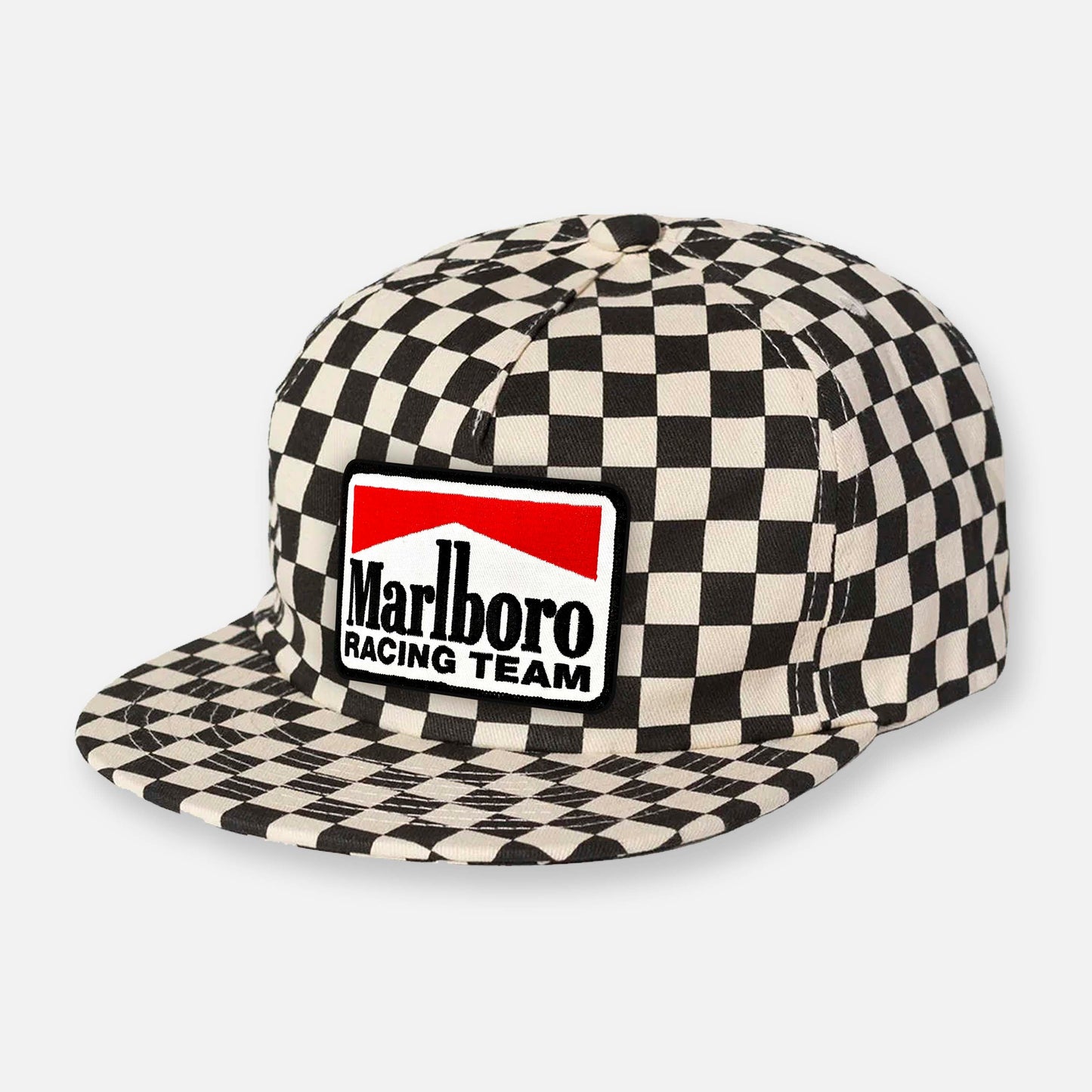 CHECKERBOARD PIT CREW PATCH HAT COLLECTION BLACK-WHITE