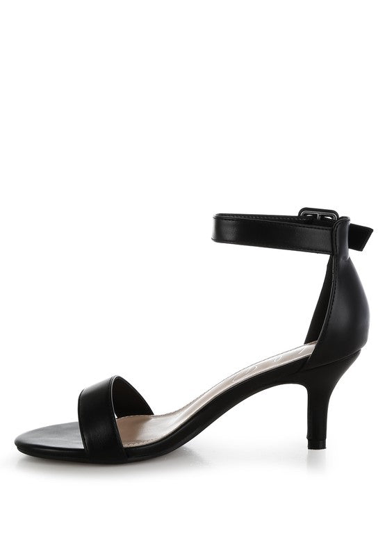Feruda Faux Leather Kitten Heel Sandals