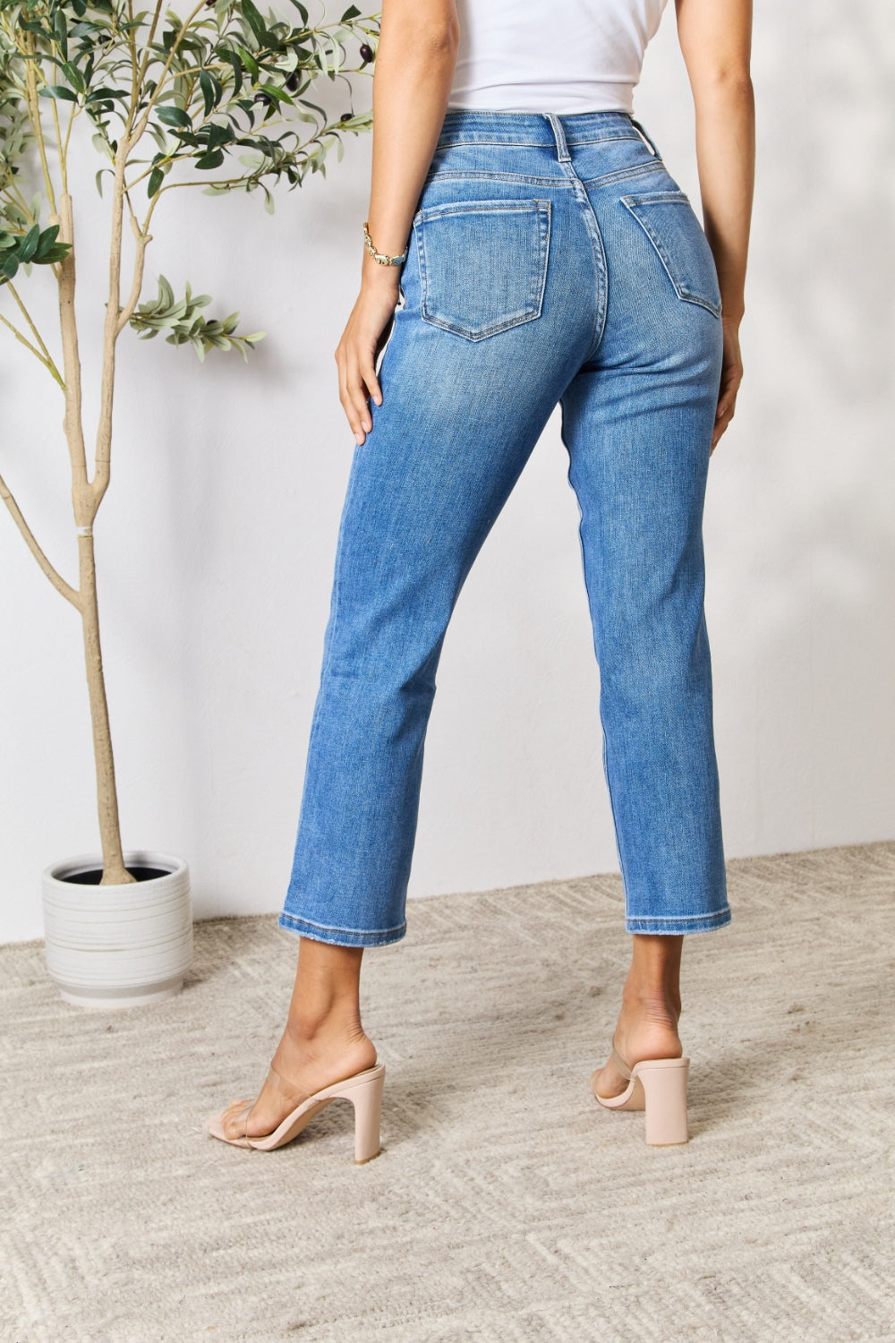 Full Size High Waist Straight Jeans