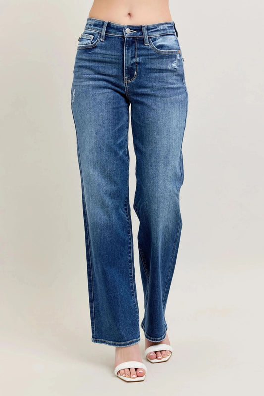 Judy Blue Full Size High Waist 90's Straight Leg Jeans