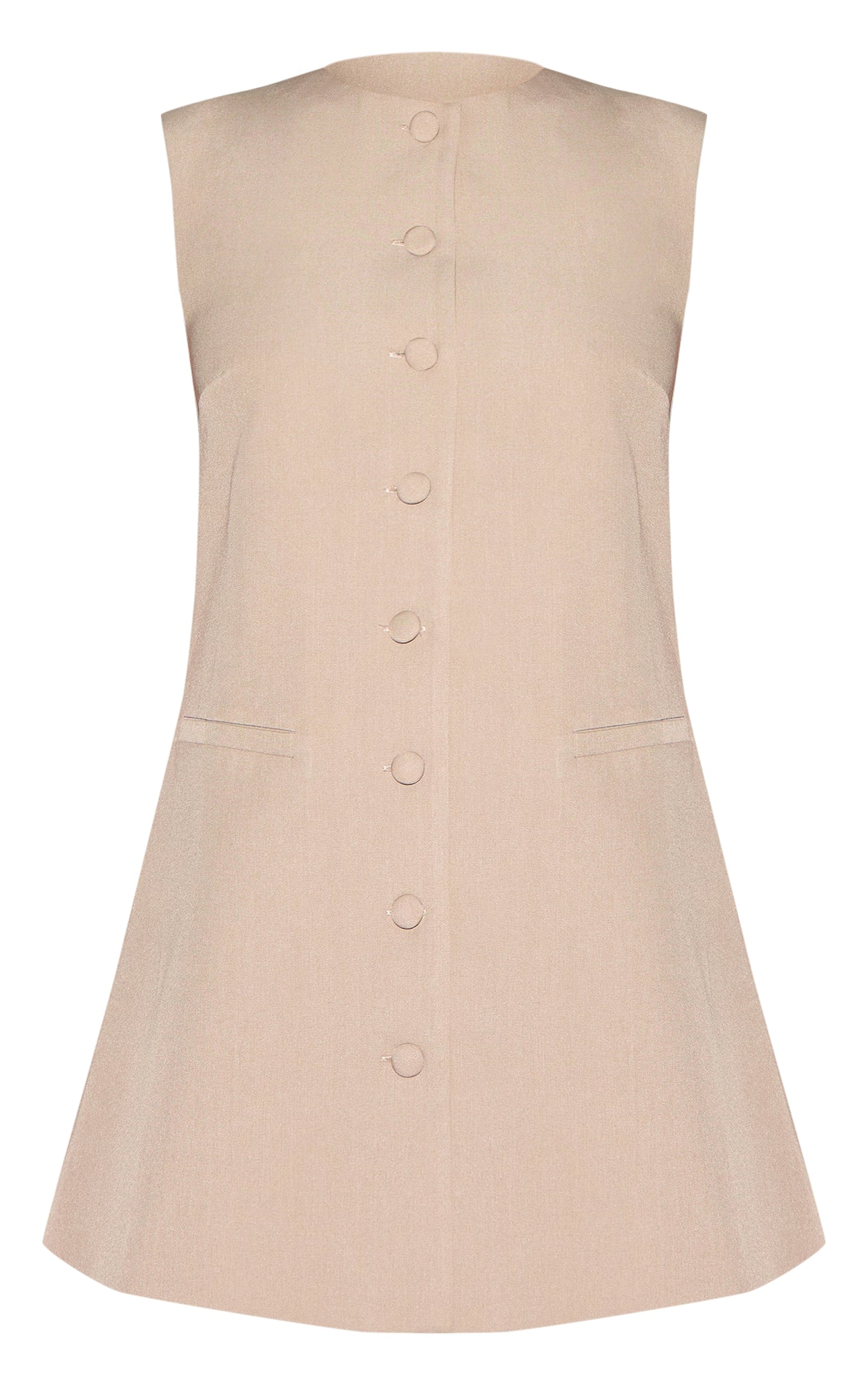 Mushroom Tailored Woven Button Down A Line Dress